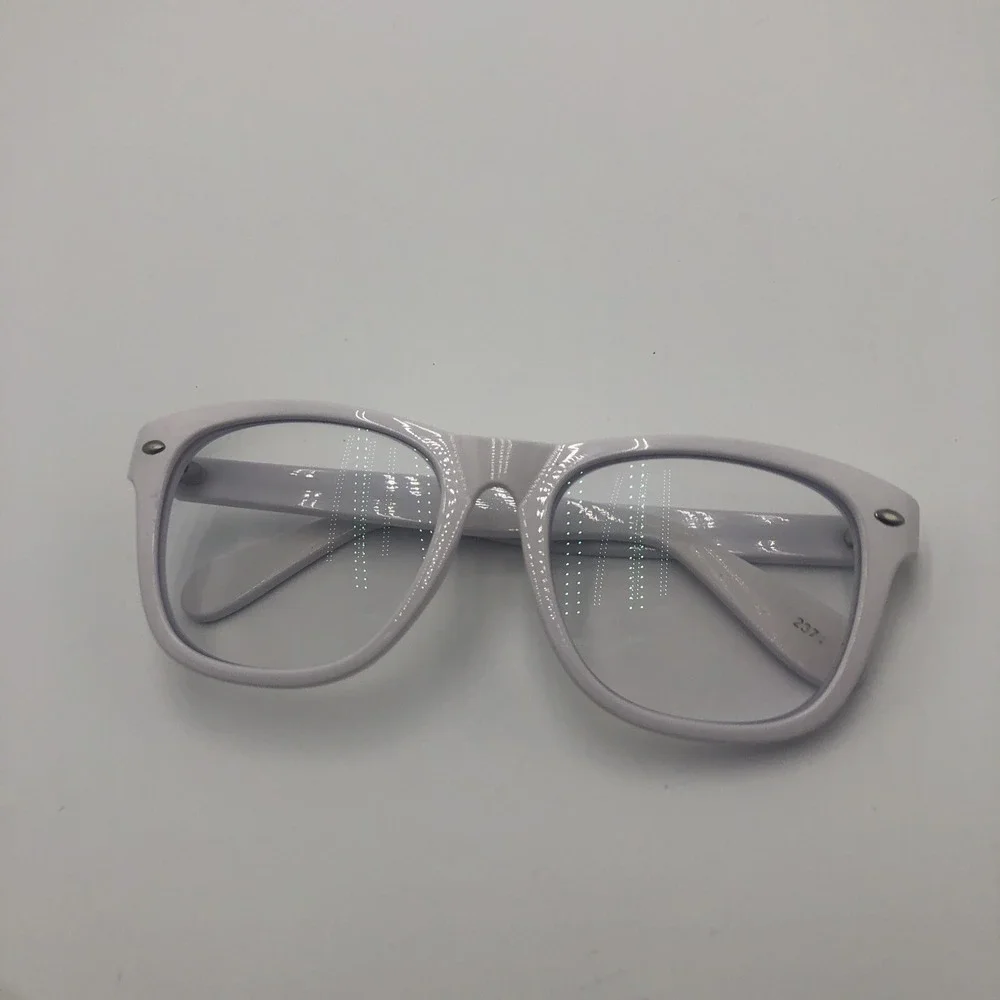 Womens Glasses Frames Zenni White Square Shaped  W/ Lens Preowned Used With Case